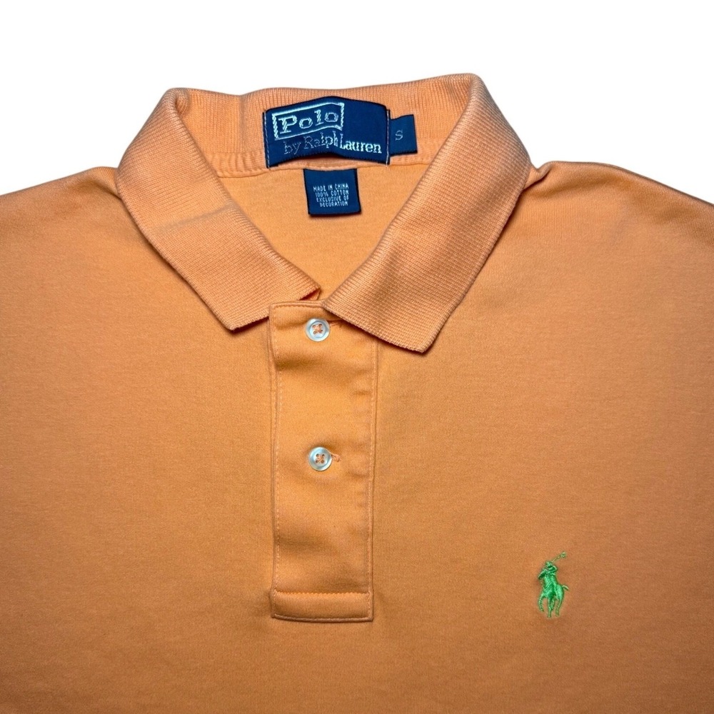 Ralph Lauren Short Sleeve Polo Shirt Mens Small Orange Green Pony Logo